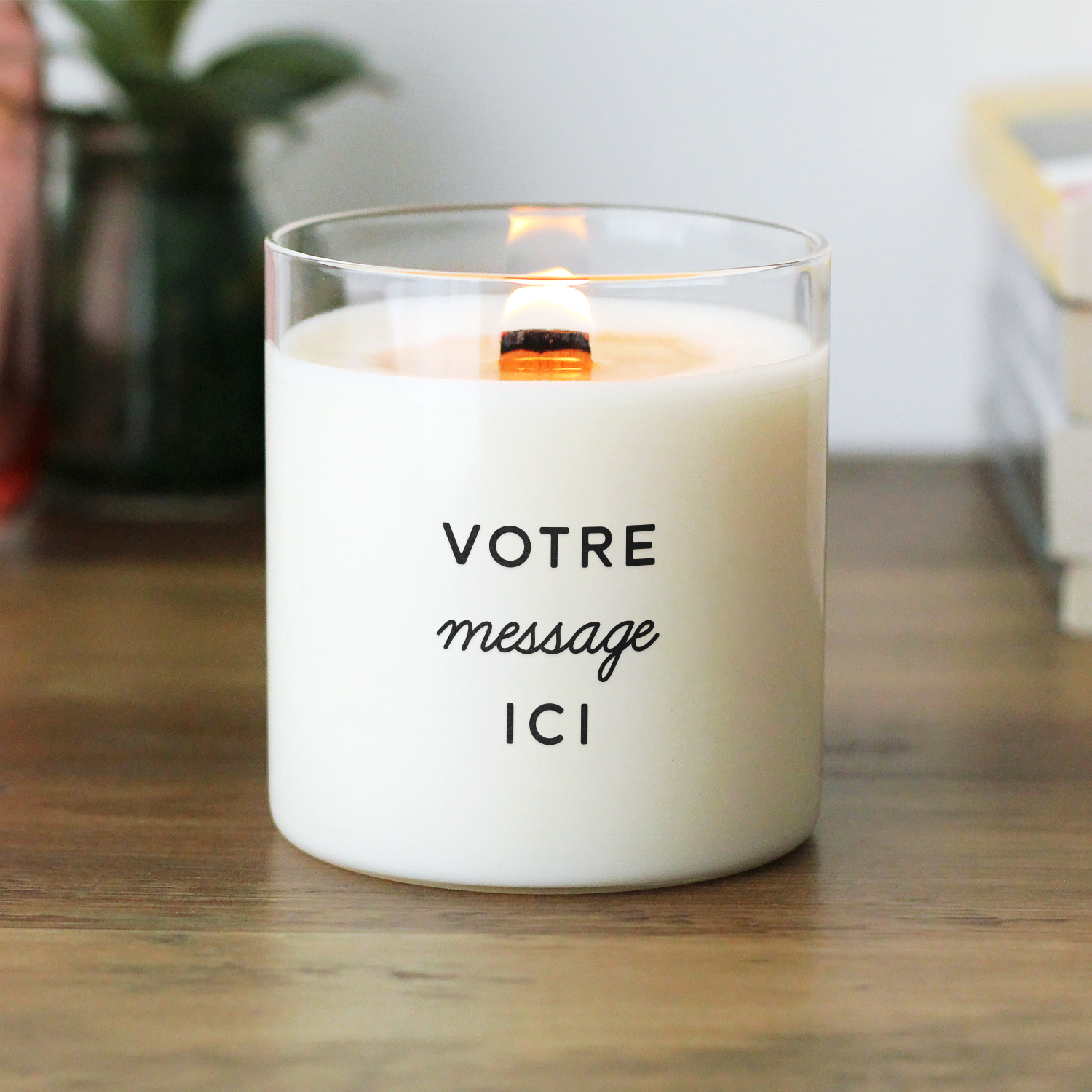 Porte-bougie Personnalisé Pour Mamie - Bois Frêne, Prénom Gravé, Cadeau Français